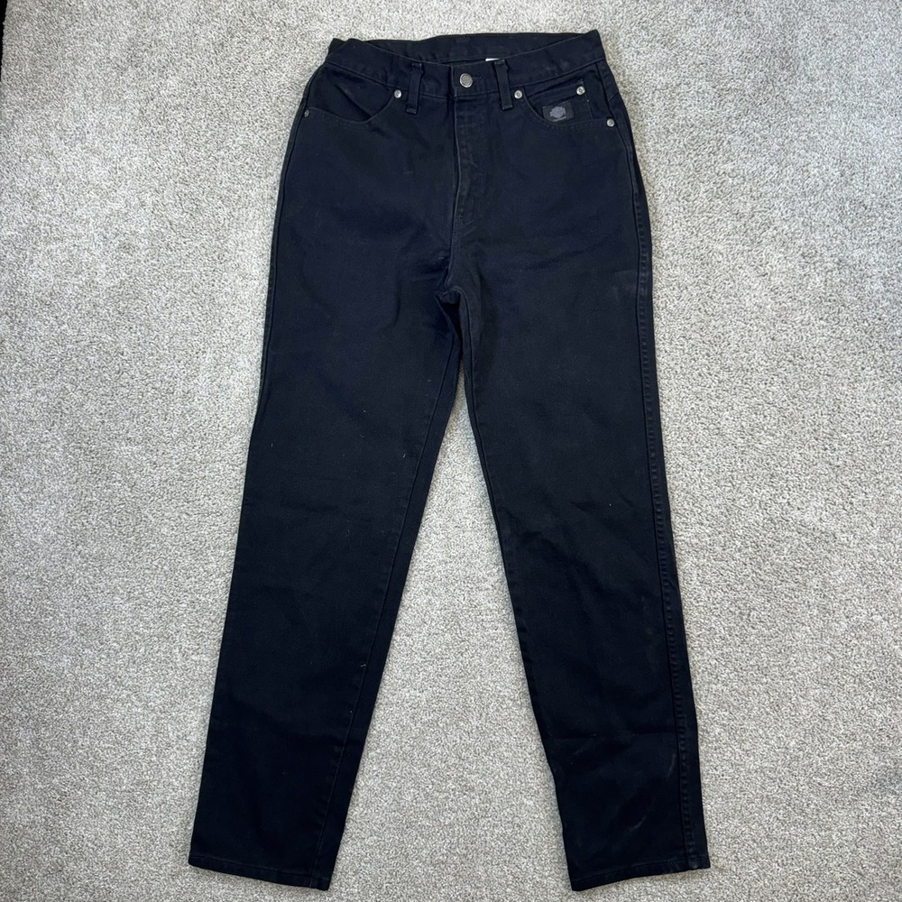Harley Davidson Jeans Womens 10L Black Vintage Made in USA High Rise Straight